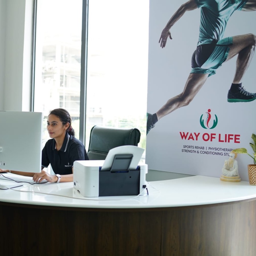 Way of Life physiotherapy clinic reception in Mohali